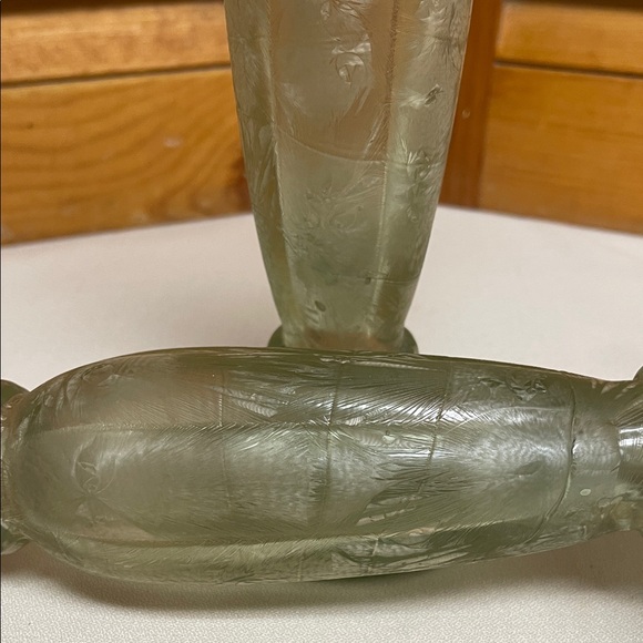 Green Recycled Glass Candlestick Pair - Made in Spain - Picture 4 of 13